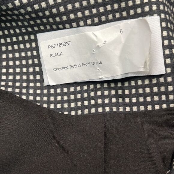 pearl by Lela Rose Sleeveless Checked Double Breasted Sheath Dress Sz 6 - Picture 13 of 15